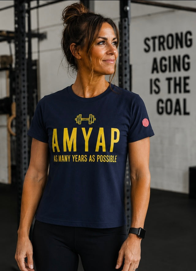 AMYAP Unisex T Shirt – Midnight Navy/Neon Yellow (Copy)