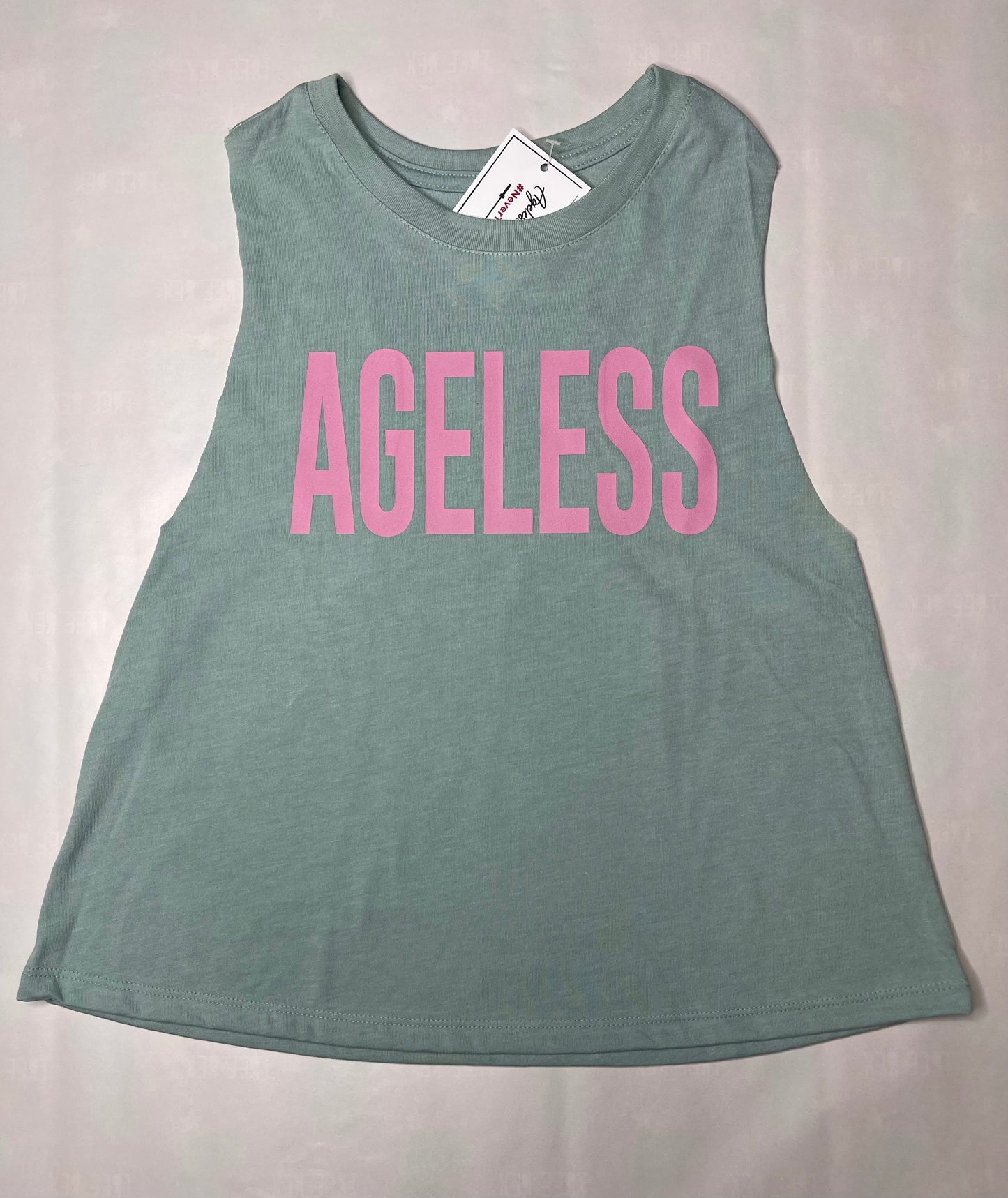 Ageless Ladies Green/Pink Cropped Tee