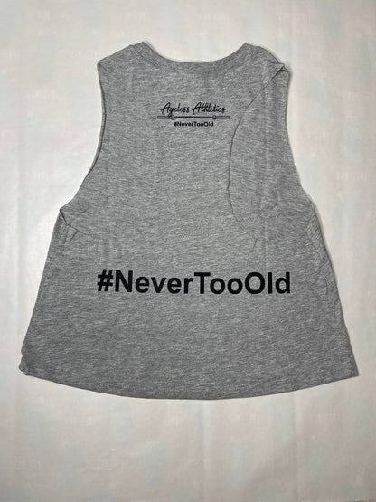 Ageless Heather Gray Ladies Cropped Tee