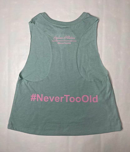 Ageless Ladies Green/Pink Cropped Tee