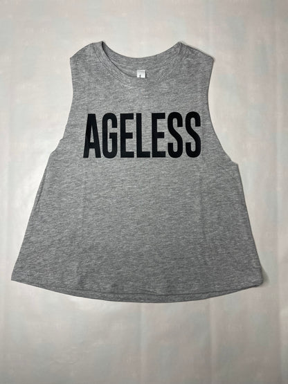 Ageless Heather Gray Ladies Cropped Tee