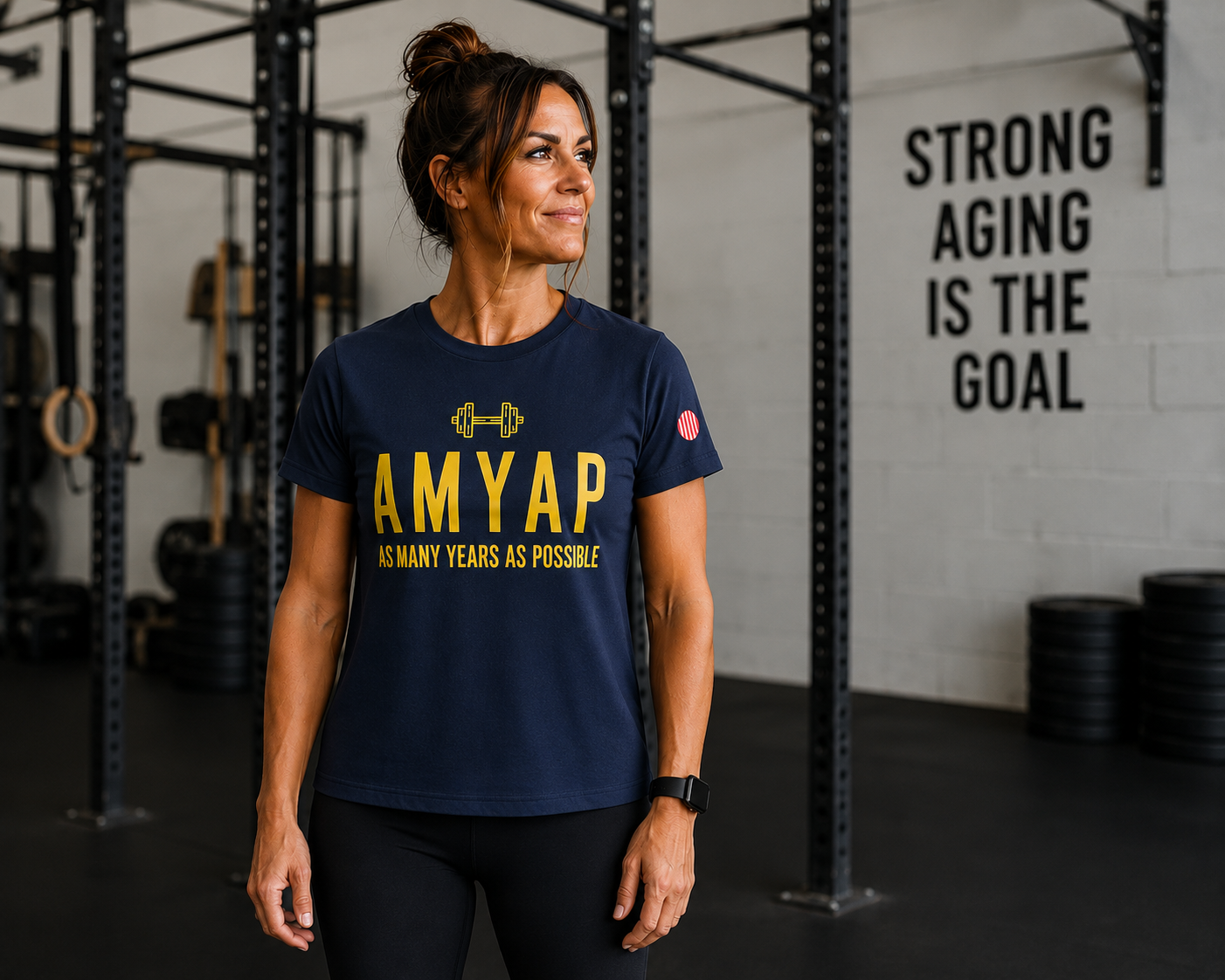 AMYAP Unisex T Shirt – Midnight Navy/Neon Yellow (Copy)
