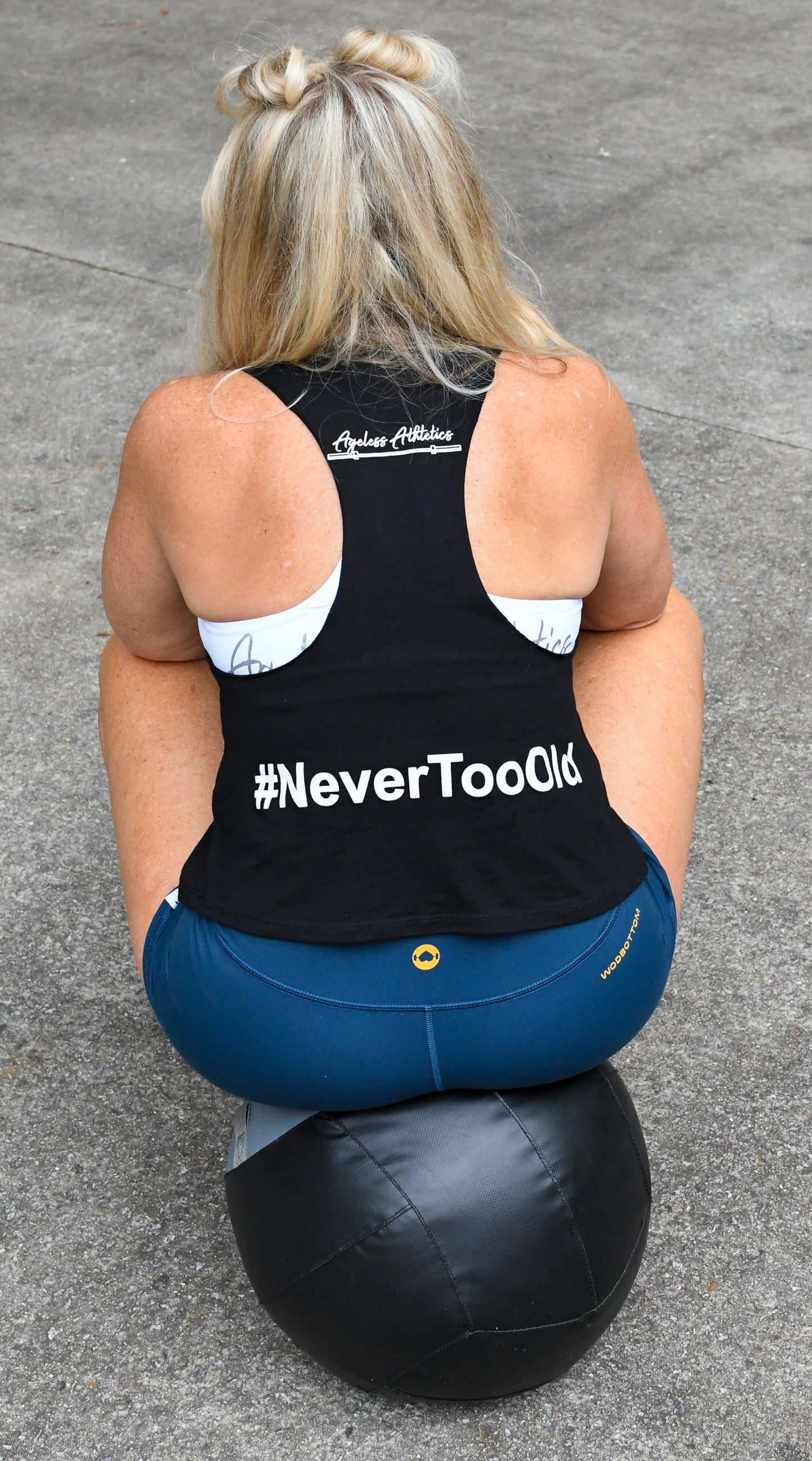 Ageless Black Sleeveless Cropped Tee