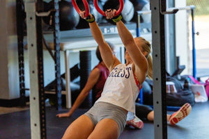 “Ageless” Indigo White Sleeveless Crop Tee