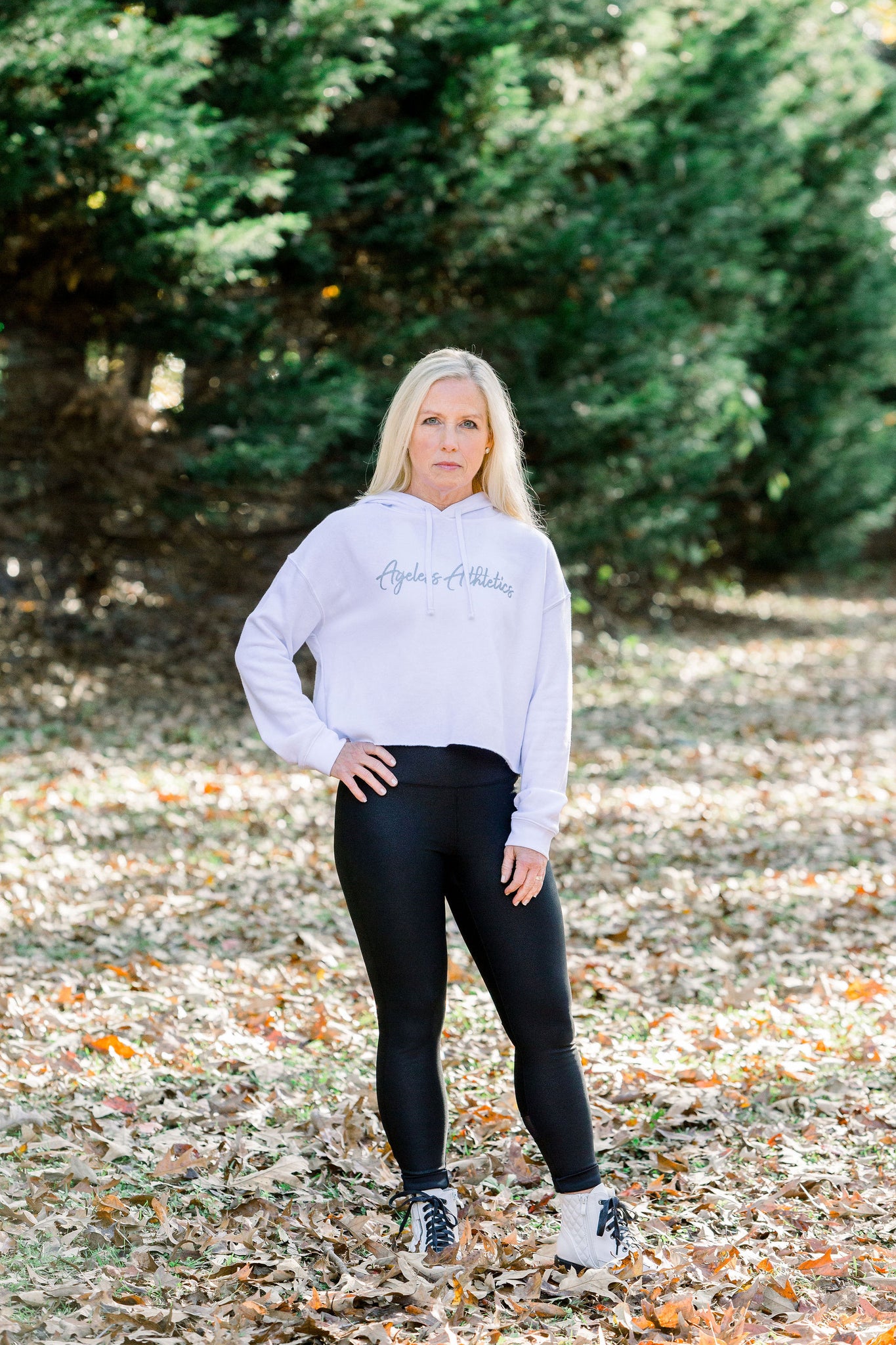 "Ageless Athletics" Logo Women's Cropped Hoodie